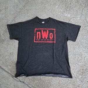 Vtg Y2k NEW WORLD ORDER Box Graphic World Championship Wrestling Tee Shirt Lg